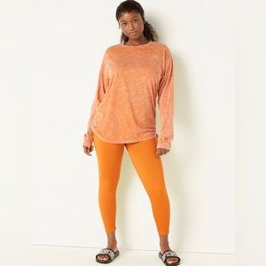 Pink Campus Long Sleeve Ruched Tee Sz M